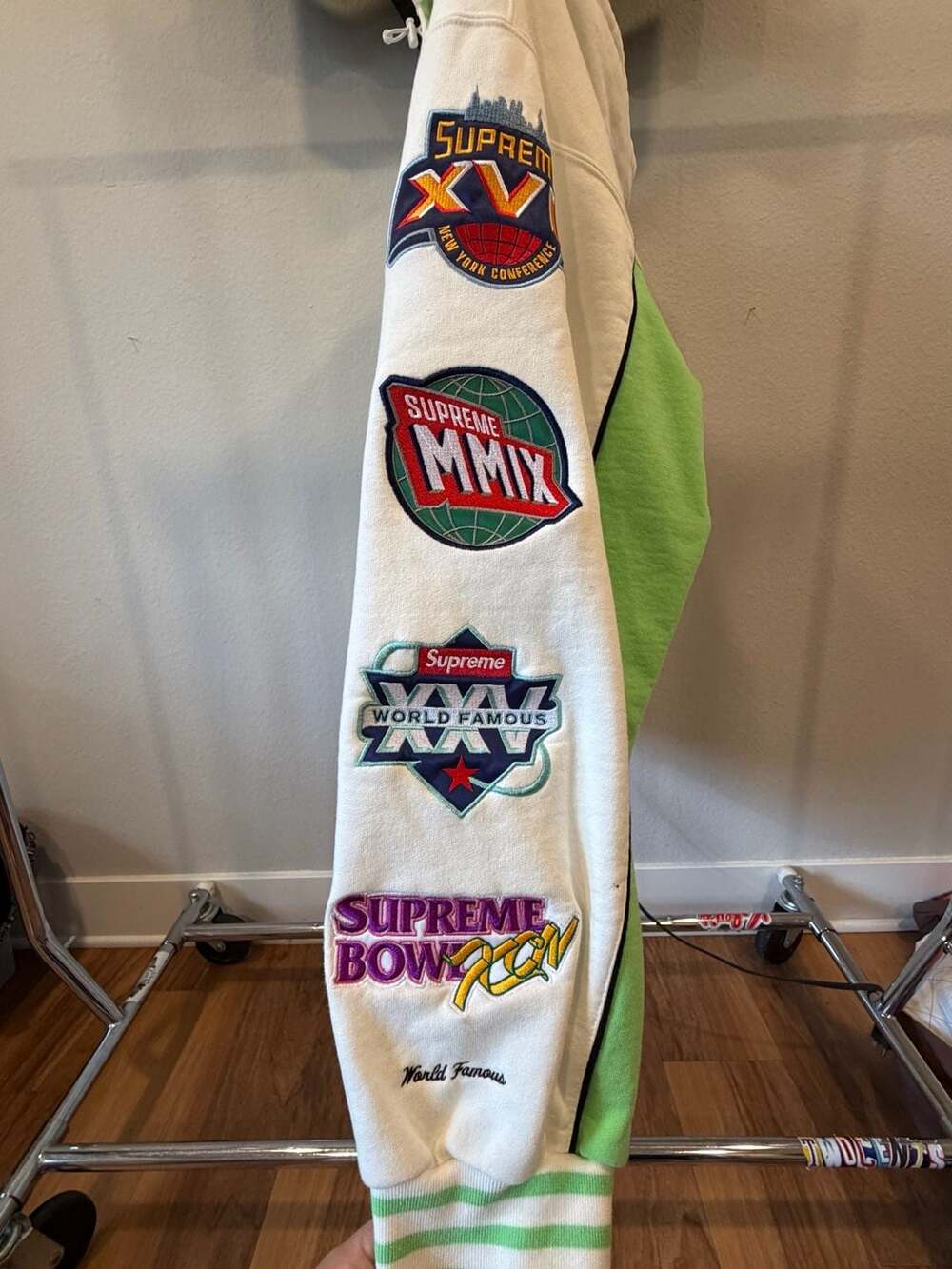 Supreme Playoffs Zip Up Hooded Sweatshirt White SS25 - Picture 4 of 8